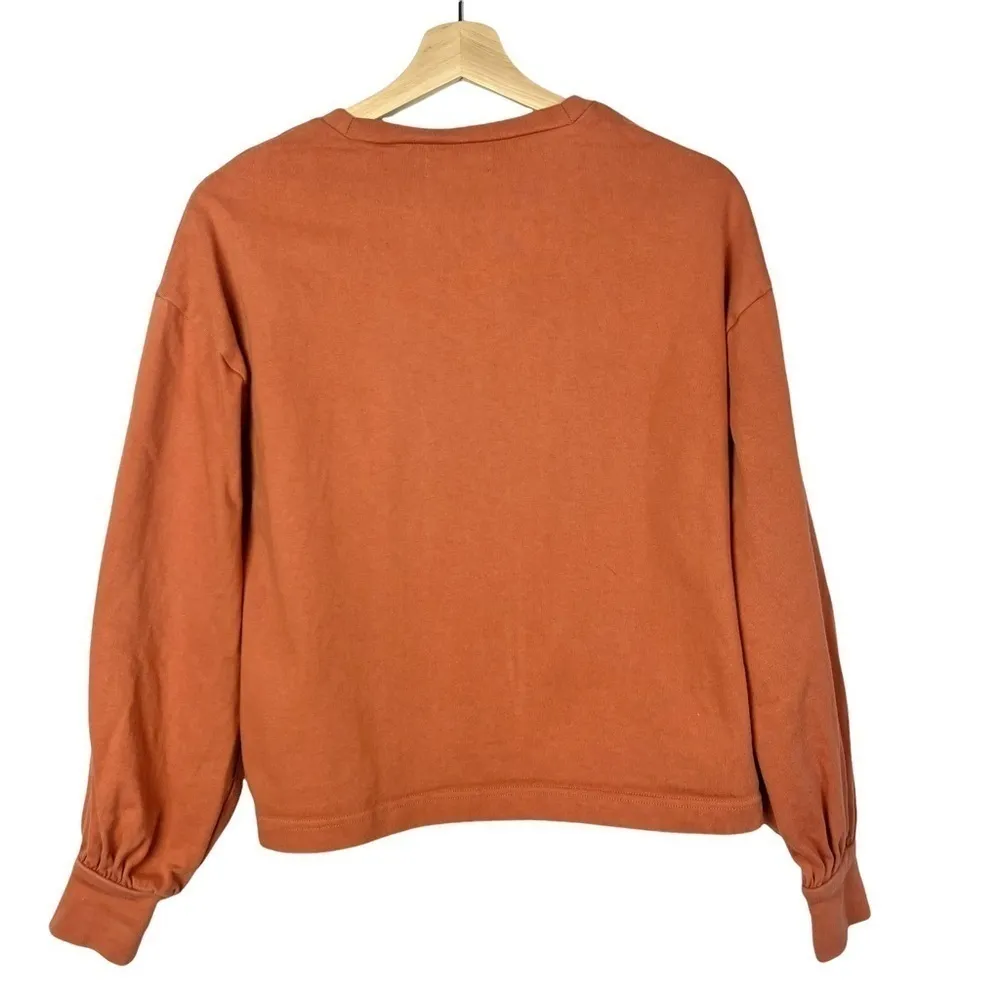 Madewell Rust Orange Chord Bubble Long Sleeve Top XS - Image 4