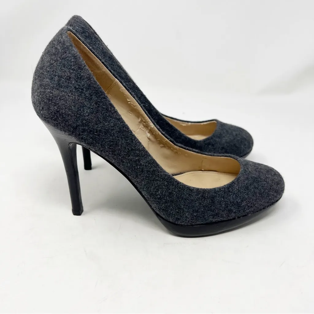 Colin Stuart Gray Fabric Stiletto Platform Pumps Size 9 - Image 12
