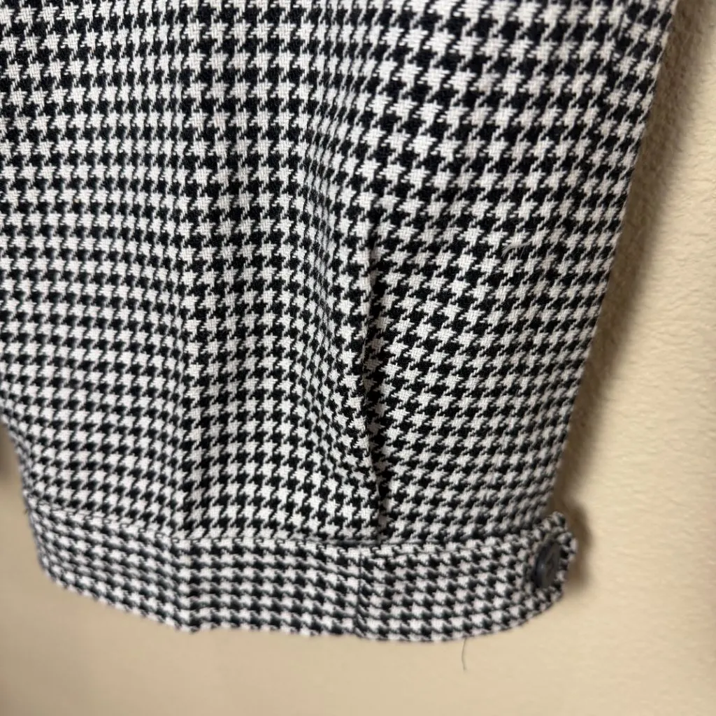 LOFT Houndstooth Checked Cropped Trousers Pants Ann Style Size 6 - Image 4