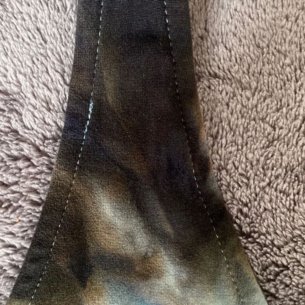 NWOT Tie Dye Bodysuit in Turquoise Black Tie Dye - Image 2