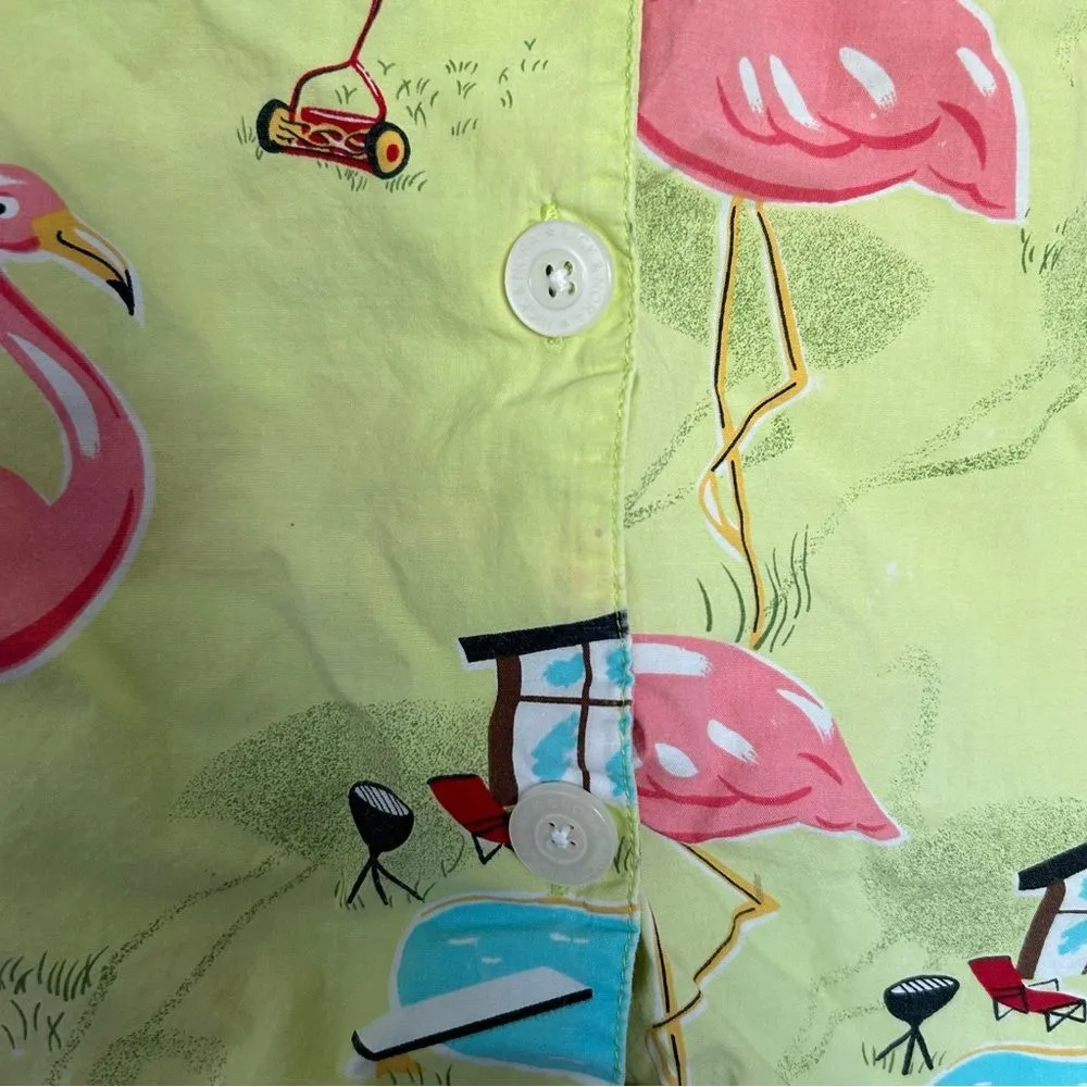 Nick & Nora Poolside Flamingo Pajama Top Size Small - Image 2