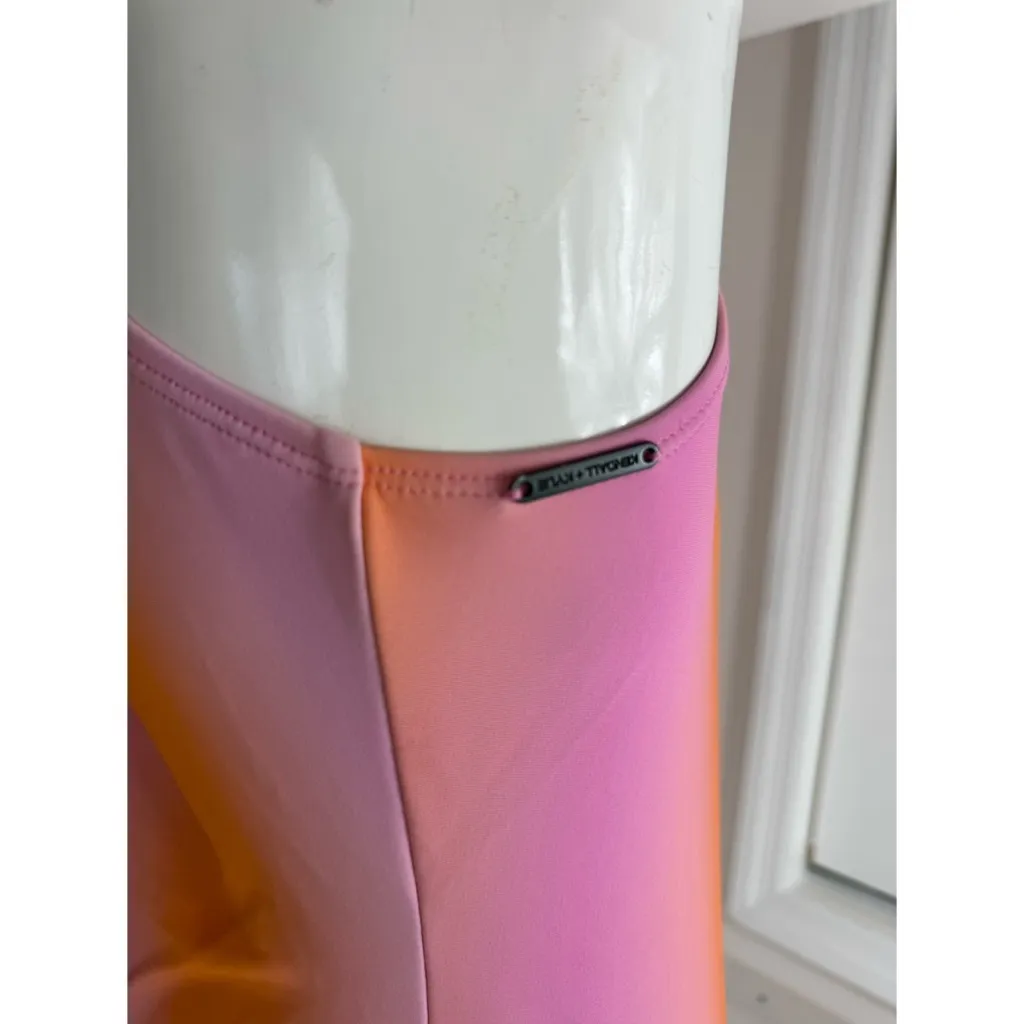 Kendall Kylie Pink Orange Ombre Sunset Tie Dye One Piece Swimsuit Size Large - Image 7