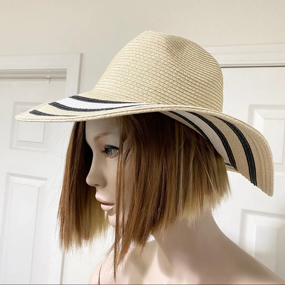 Theodora & Callum Stripe Straw Hat - Image 3