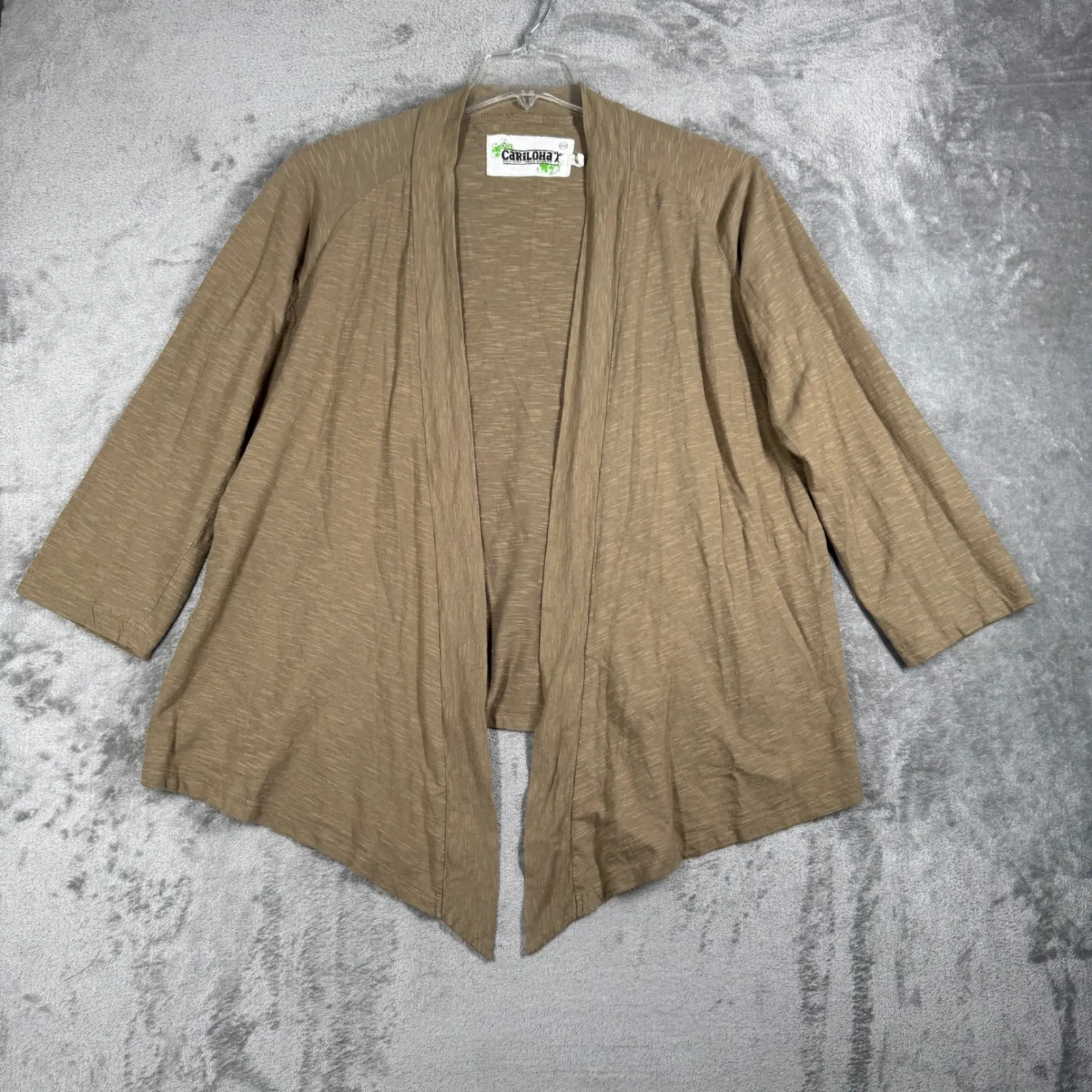 Cariloha Open Front Cardigan Womens 2XL Taupe Lightweight Bamboo Travel‎ Brown Size XXL - Image 2
