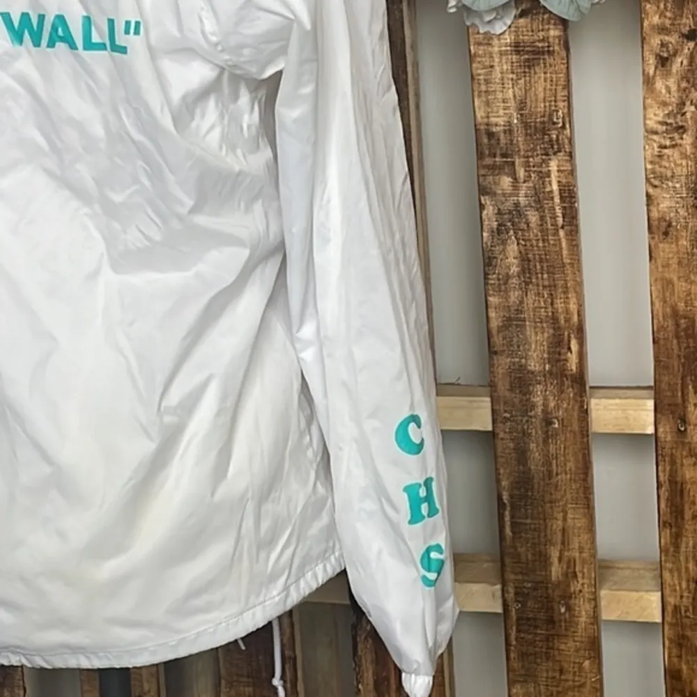 Vans off the wall jacket lightweight white button coat comfy Cush high school M - Image 8