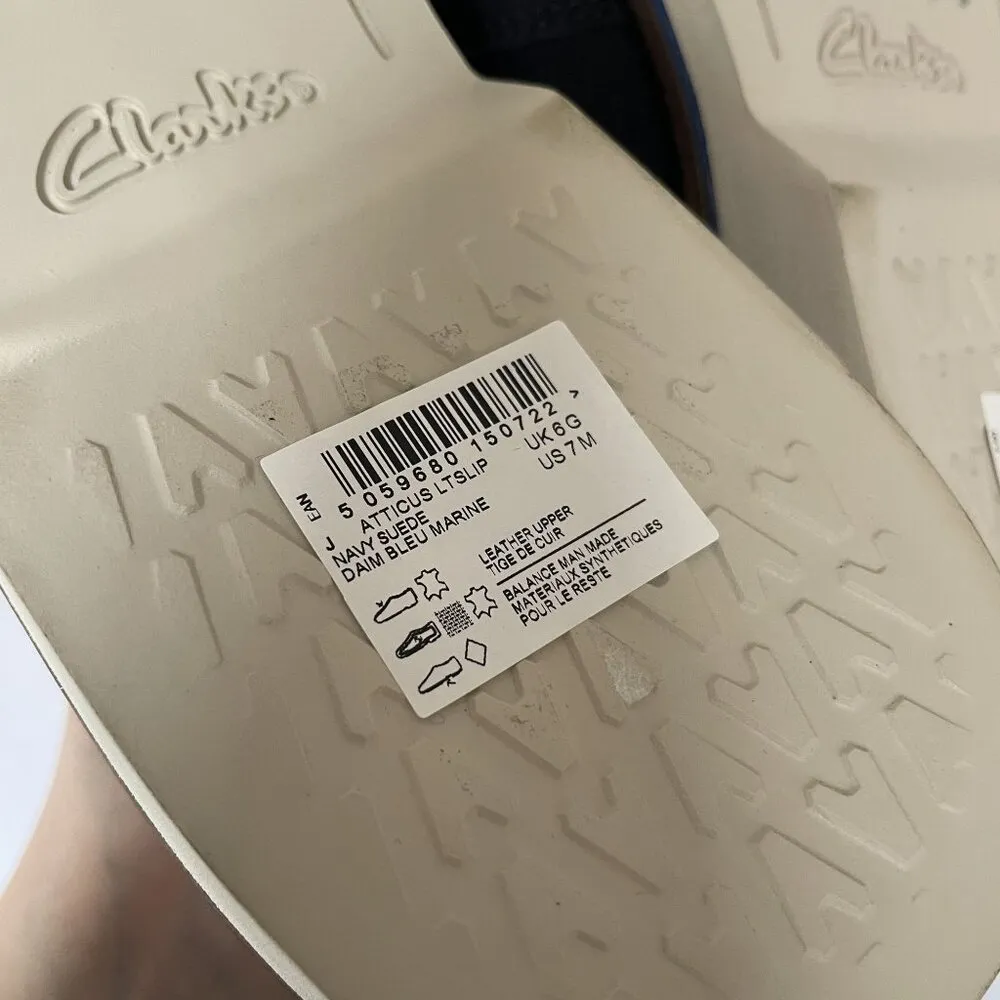 NWT Clarks artisan pull on shoes contour cushion atticus navy suede women's 7M - Image 10