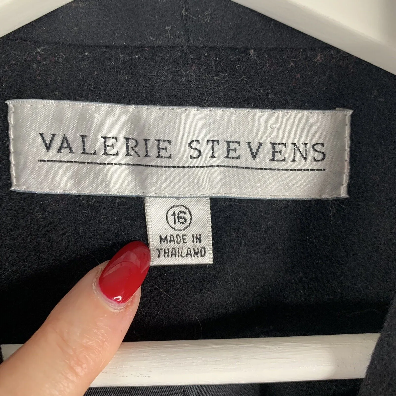 Valerie Stevens Size 16 Coat Wool Cashmere Blend Midi Long Lined Pockets Women’s - Image 2