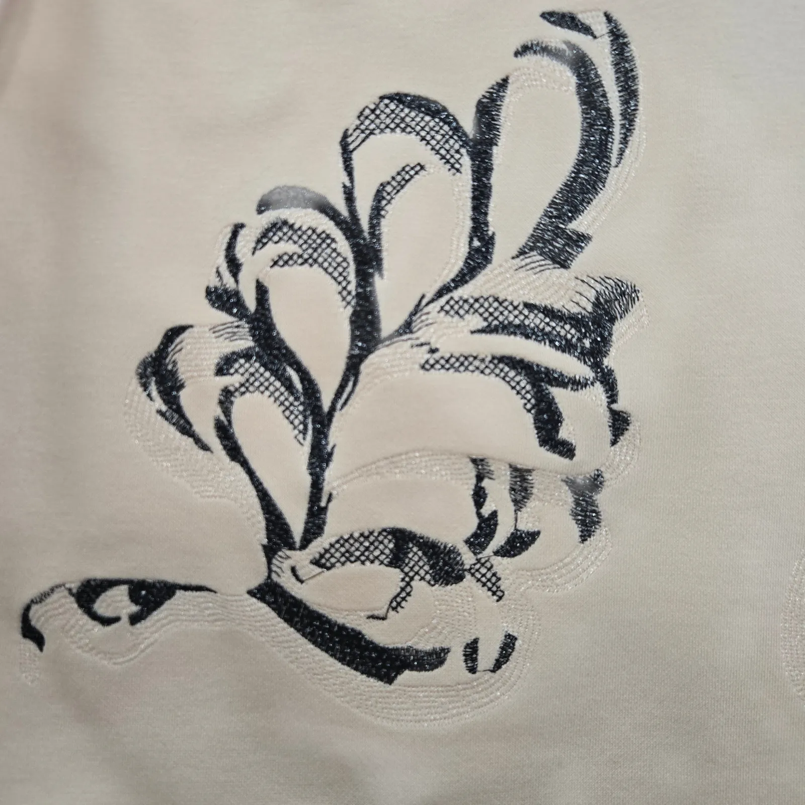 3.1 Phillip Lim Blush Pink Neutral Art Floral Textured Sleeves Knit Top Size 4 - Image 5