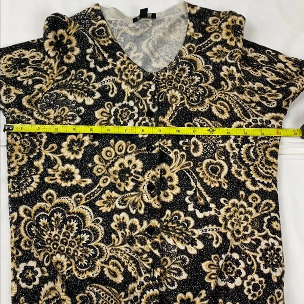 Talbots Black and Gold Shimmer Cardigan - Image 7