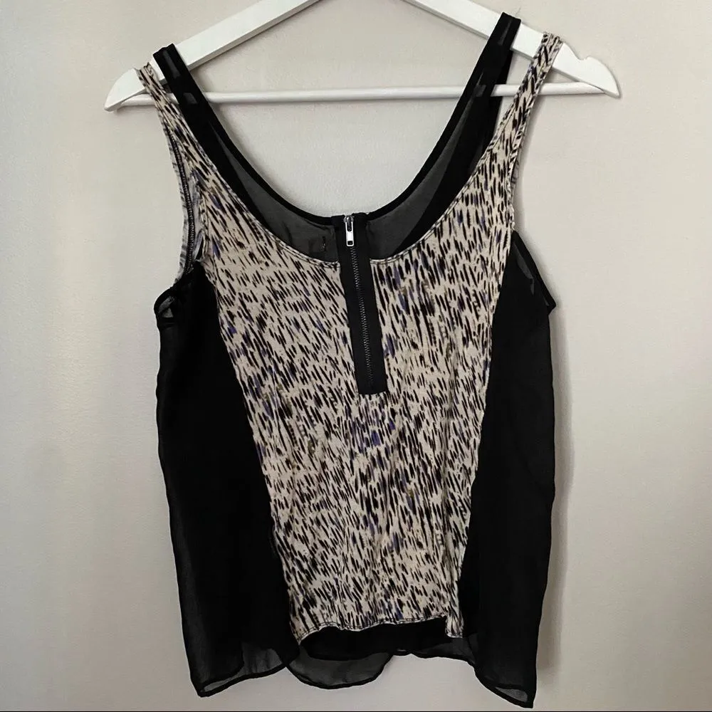 Silence + Noise Tank Top Urban Outfitters Layered Sheer Pattern Cute Trend Black - Image 5