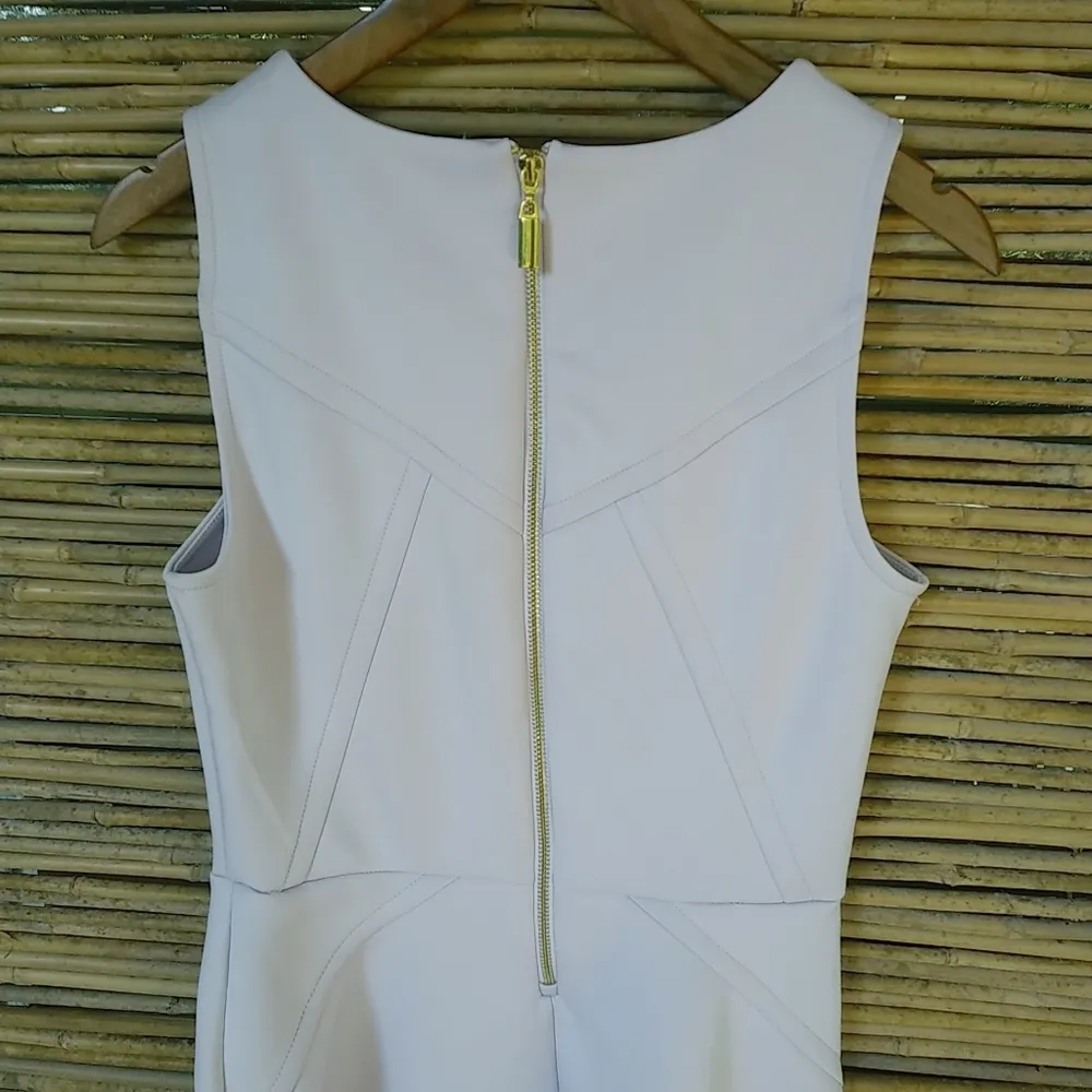 Jennifer Lopez 6 S Scuba Fit & Flare Sleeveless Pastel Pink Neoprene Mini Dress - Image 4