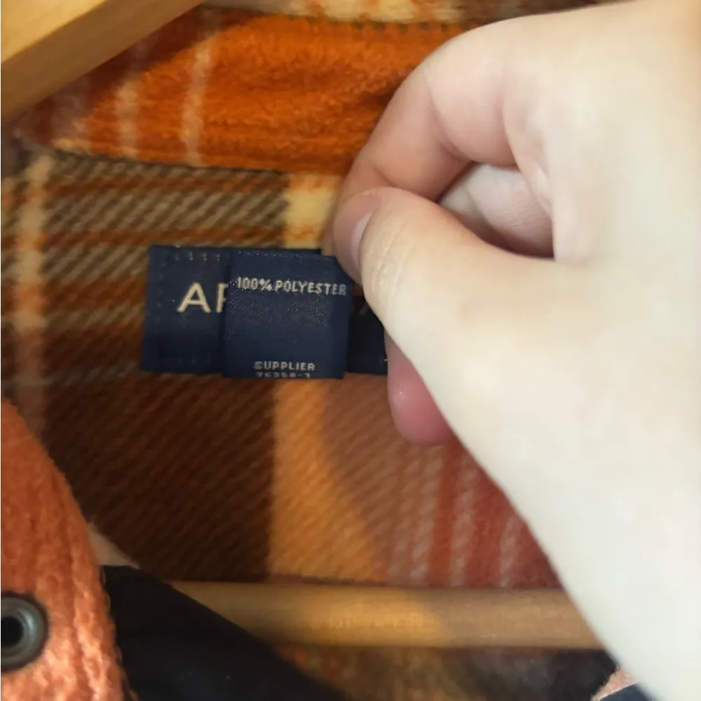 Arizona Jean Company Orange and White Casual Button Flannel - Image 7