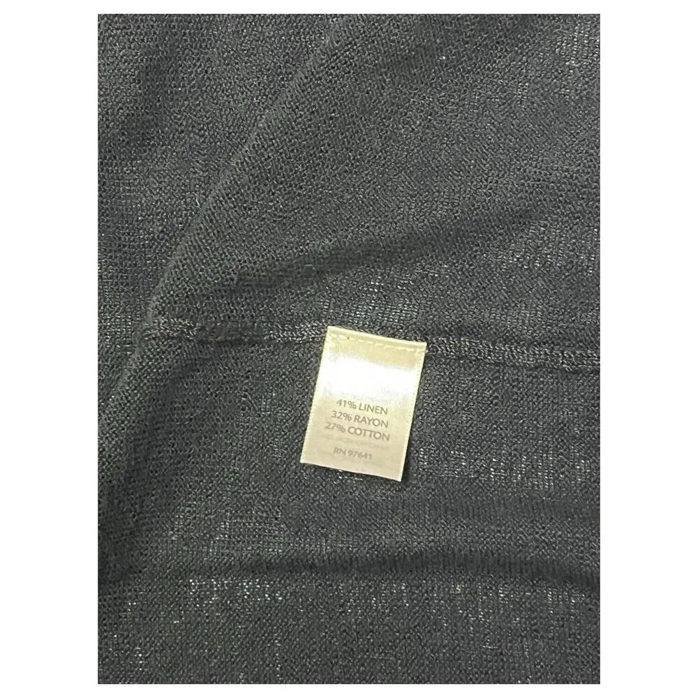 J Jill Sweater Womens XS Missy Linen Cardigan Lightweight Dolman Sleeve Black - Image 6