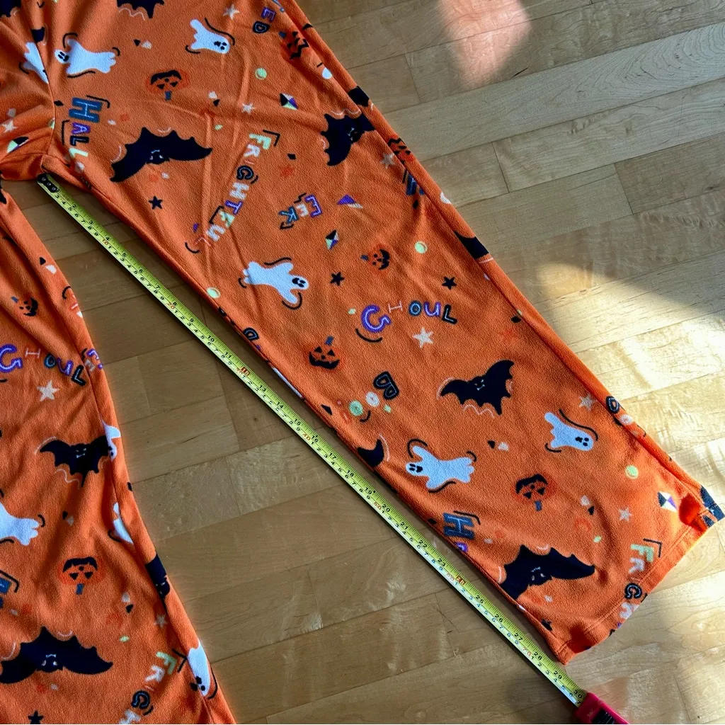 Hyde & Eek! Fun Halloween Fleece Sleep, Lounge Pant, Orange, Black, Size L Orange Size L - Image 10