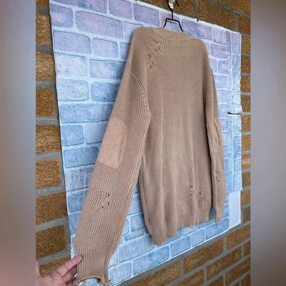 SER.O.YA Devin distressed Sweater dress in tan size small - Image 11