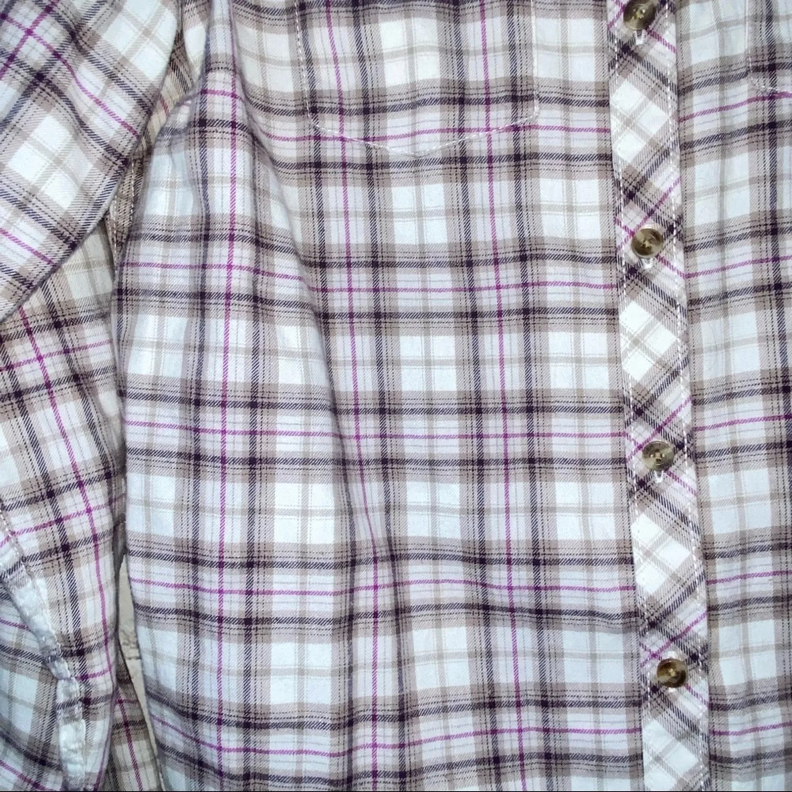 Eddie Bauer Plaid Flannel Button Down Shirt Classic Fit Medium - Image 2