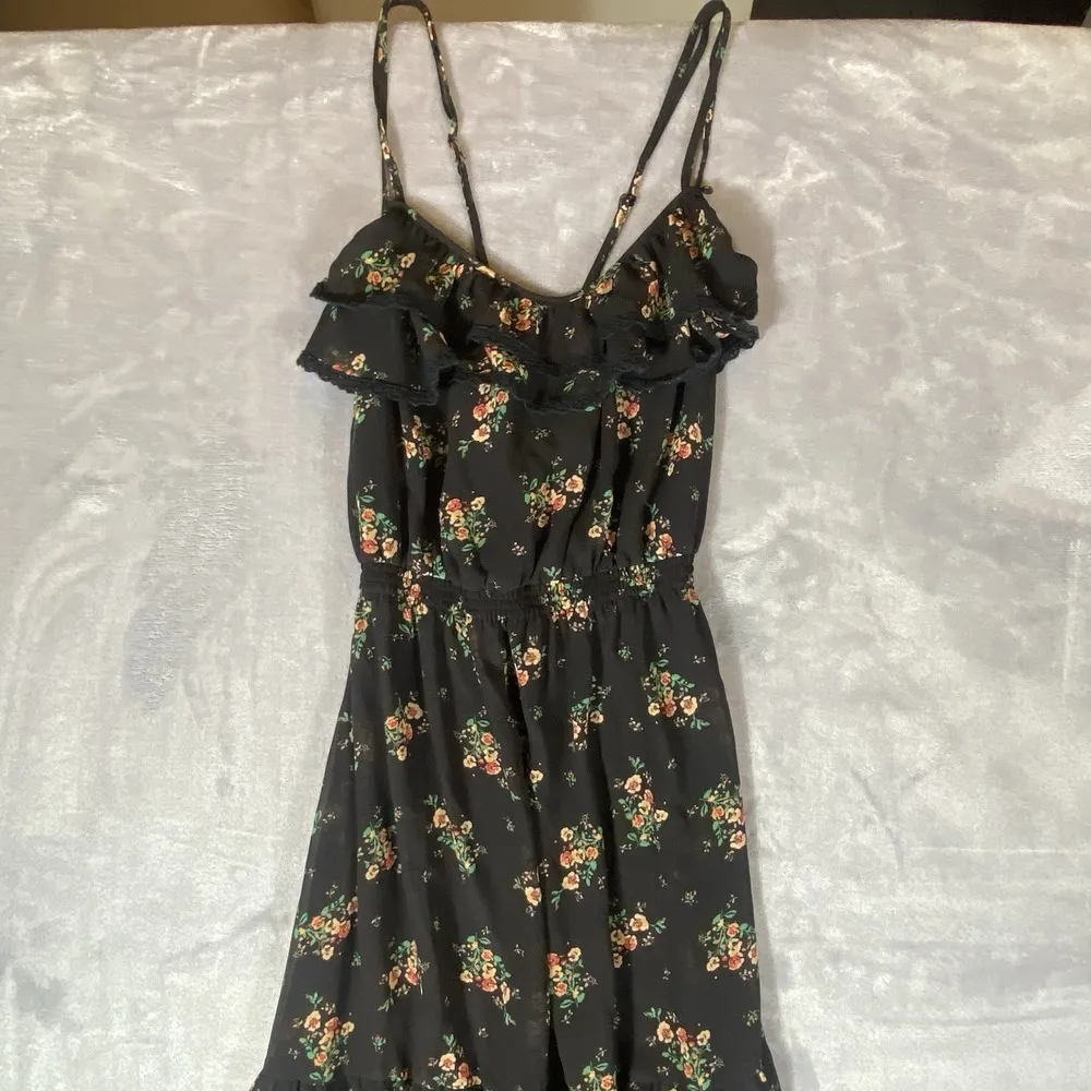 Guess Floral Tiered Maxi Dress Sz 4 Strappy Ruffle Babydoll Romantic Garden Boho - Image 4