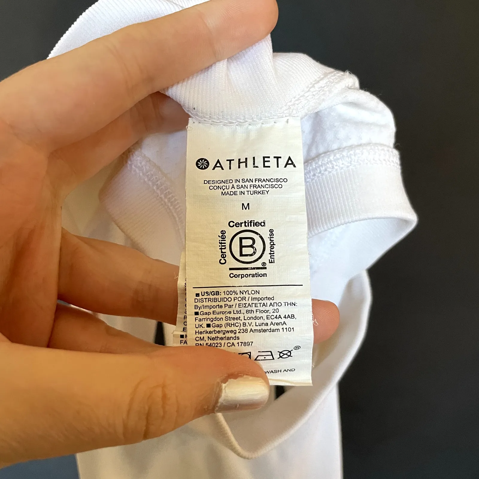 Athleta cropped high neckline compression racerback top women's size M nylon - Image 5