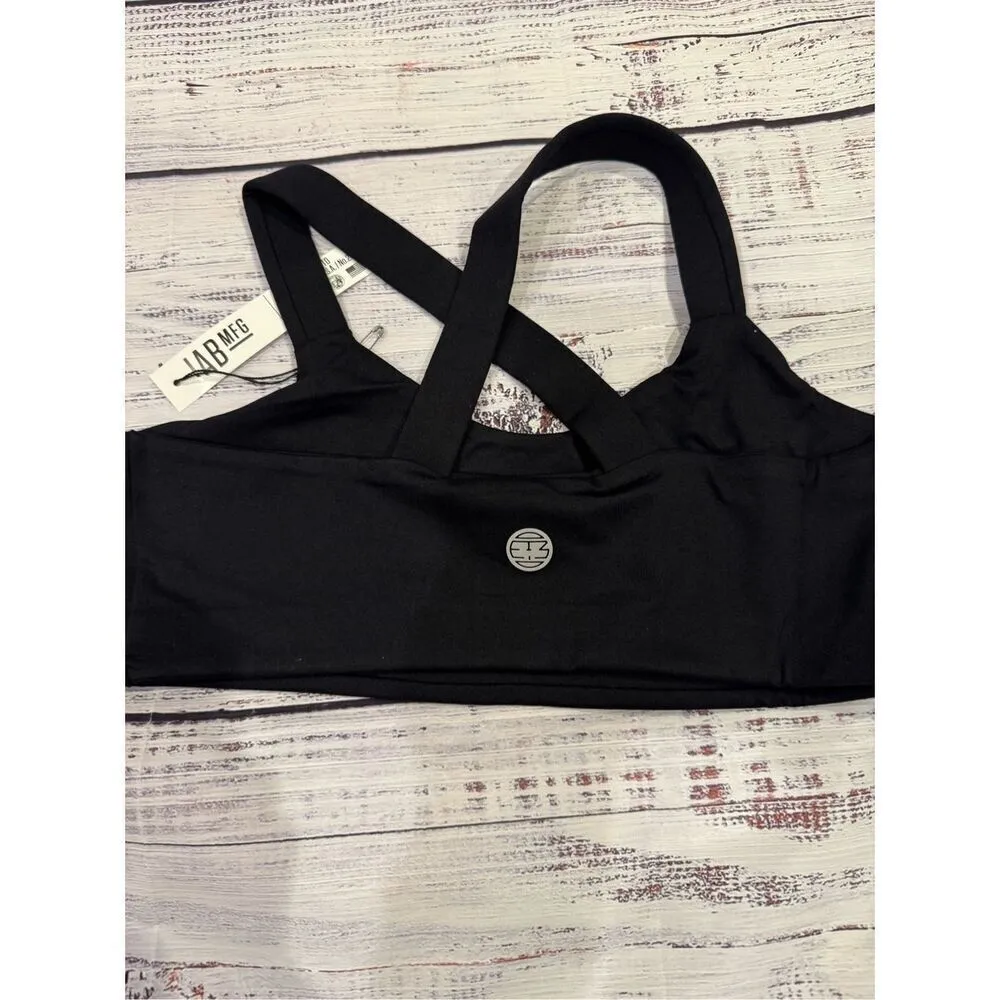 IAB MFG NWT London Criss Cross Sports Bra in Jet Black Size Medium - Image 3
