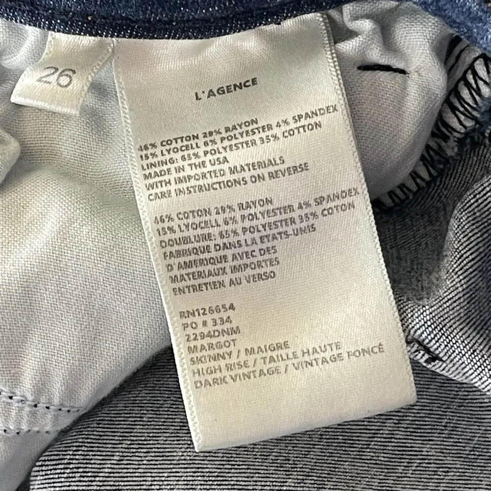 L’Agence SZ 26 Margot Skinny Jeans High-Rise Stretch 5-Pocket Dark Vintage Wash - Image 7