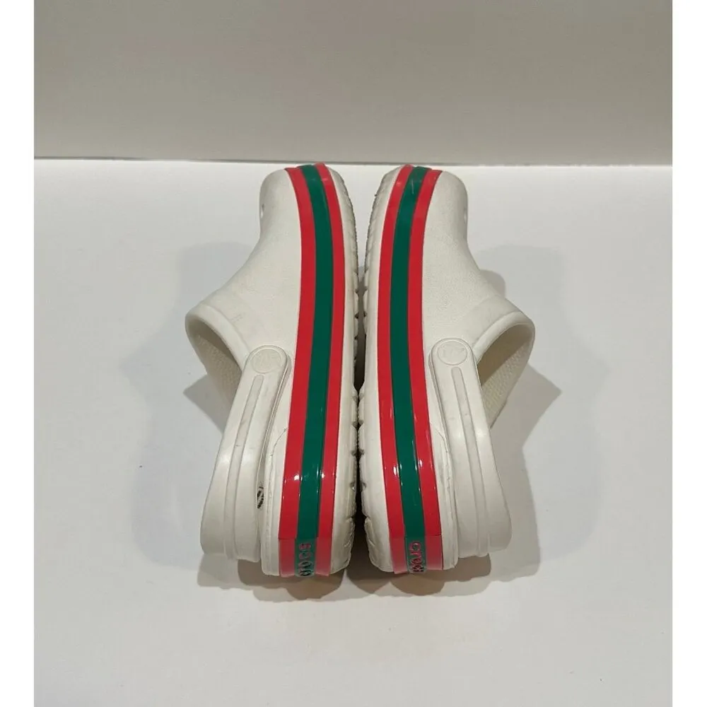 Crocs Crocband Hyper Shine Clog White/Poppy Size 7.0 - Image 6