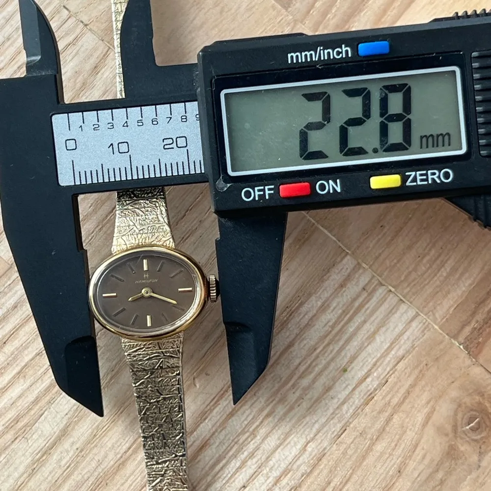 Hamilton Rare Vintage Mechanical Ladies Watch Gold Bracelet Case Bronze Dial - Image 14