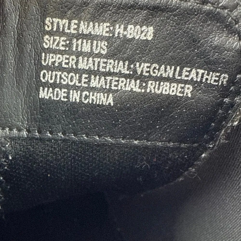 Halston Women's Black Vegan Leather Round Toe Block Heels Chelsea Boots Size 11 - Image 7