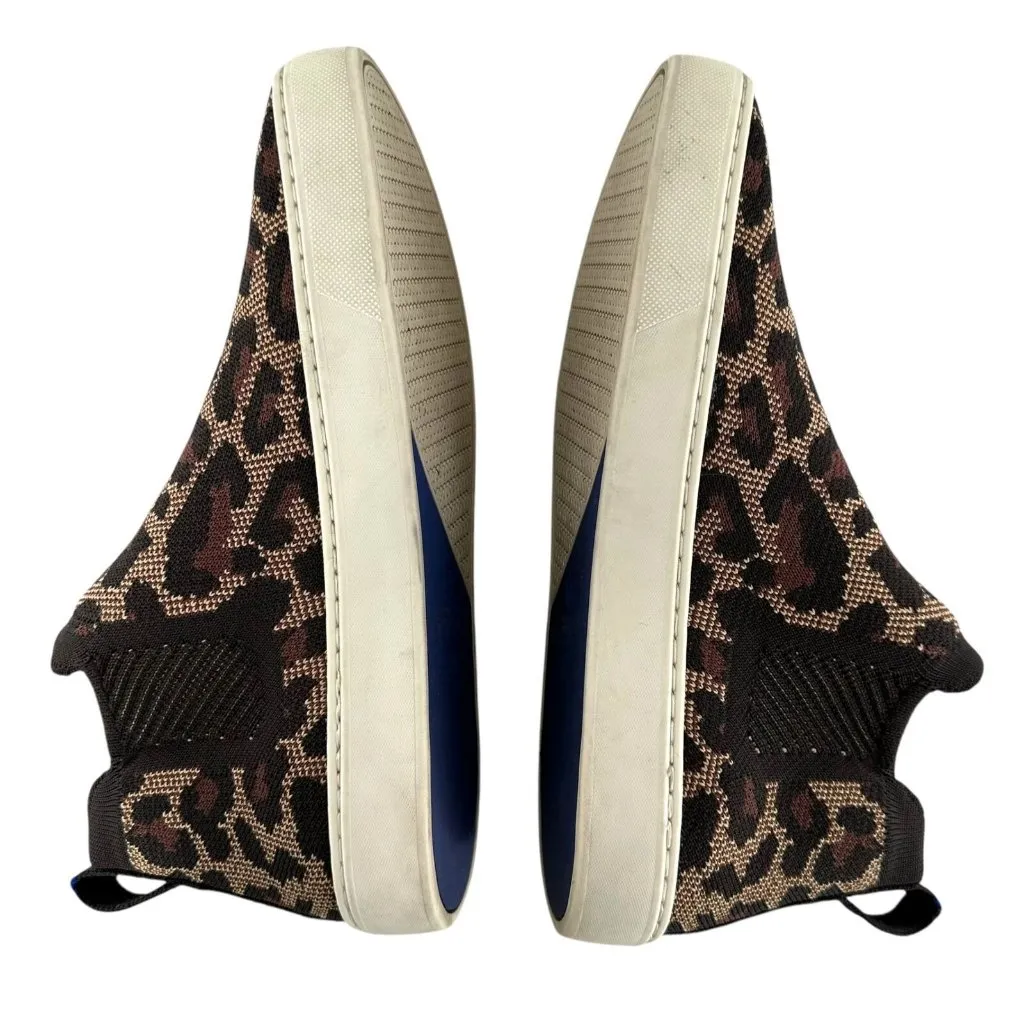 Rothy’s Chelsea Wildcat Cheetah High Top Slip On Sneaker Leopard Print Size 8 Brown - Image 6