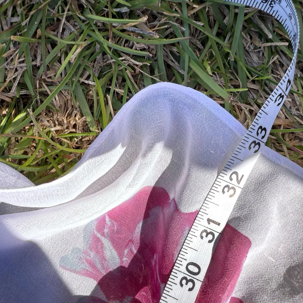 Floral White and Pink Scarf / shawl / bandana / bag shawl - Image 3