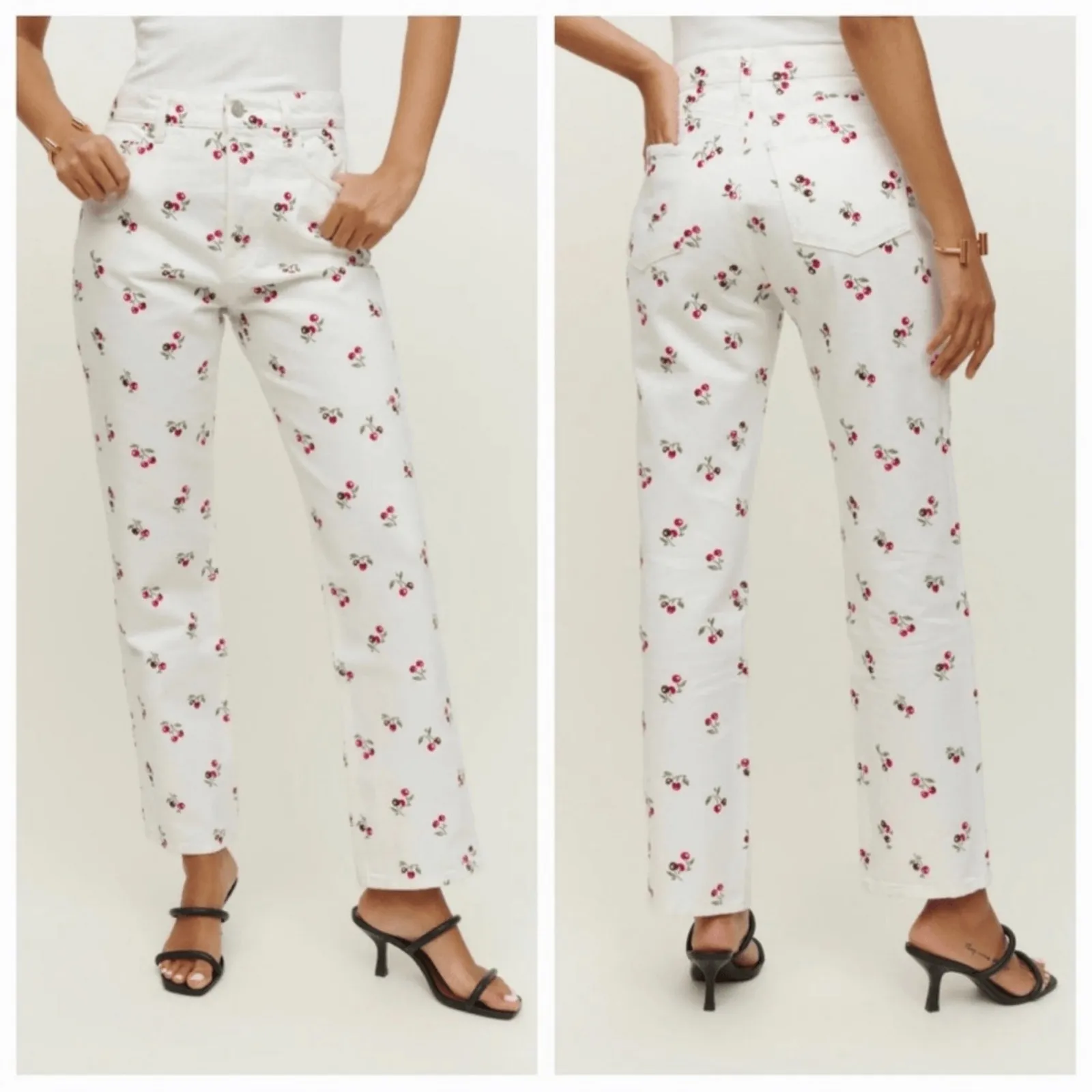 Reformation Cherries High Rise Straight Jeans - Image 2