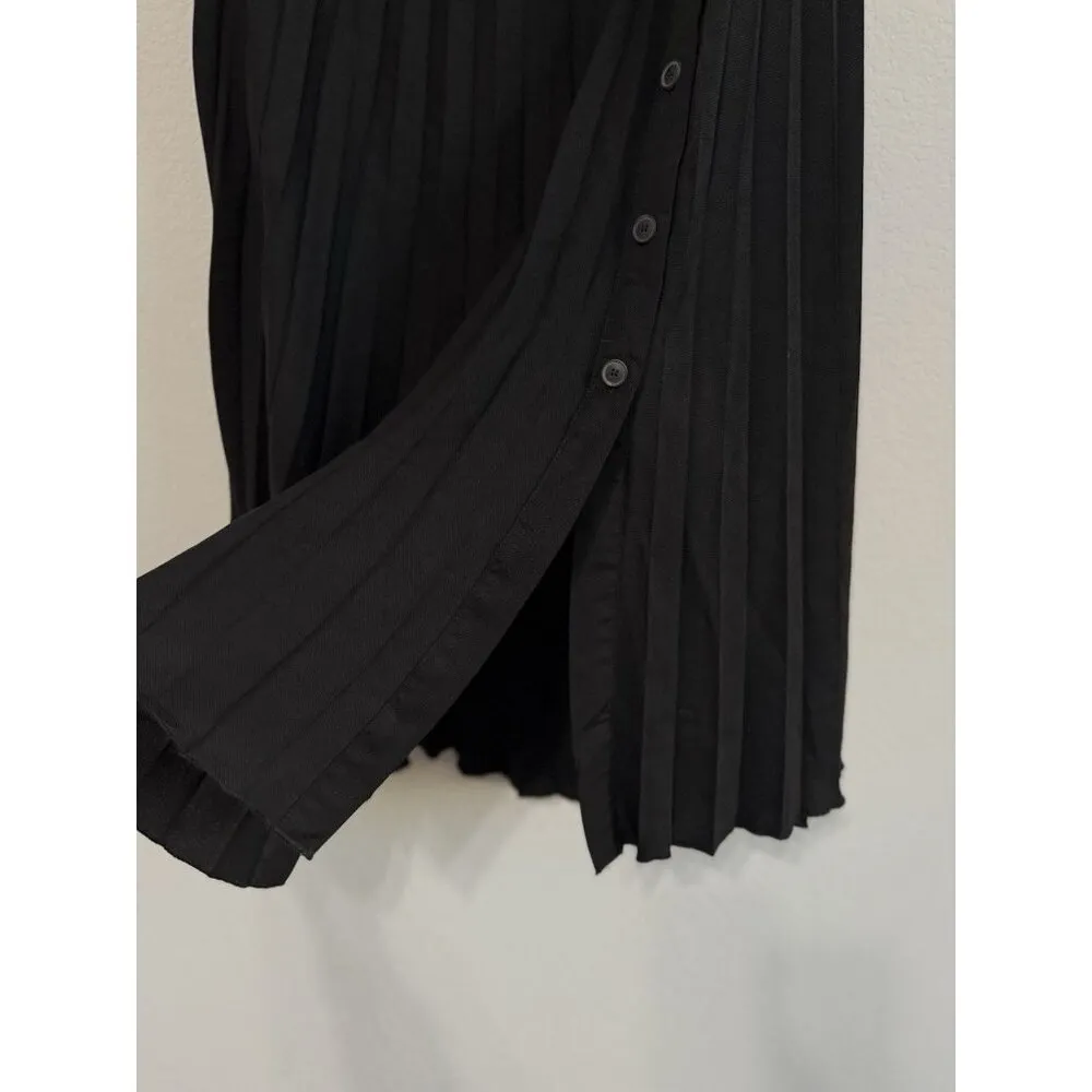 T Tahari Women’s Black Pleated Button Accent Accordion Skirt Lightweight Size‎ L - Image 11