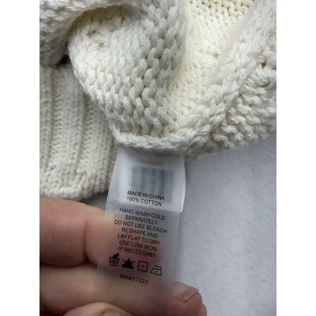 Womans Vince Camuto Long Sleeve Pullover Sweater PXS Ivory Crew Neck - Image 4