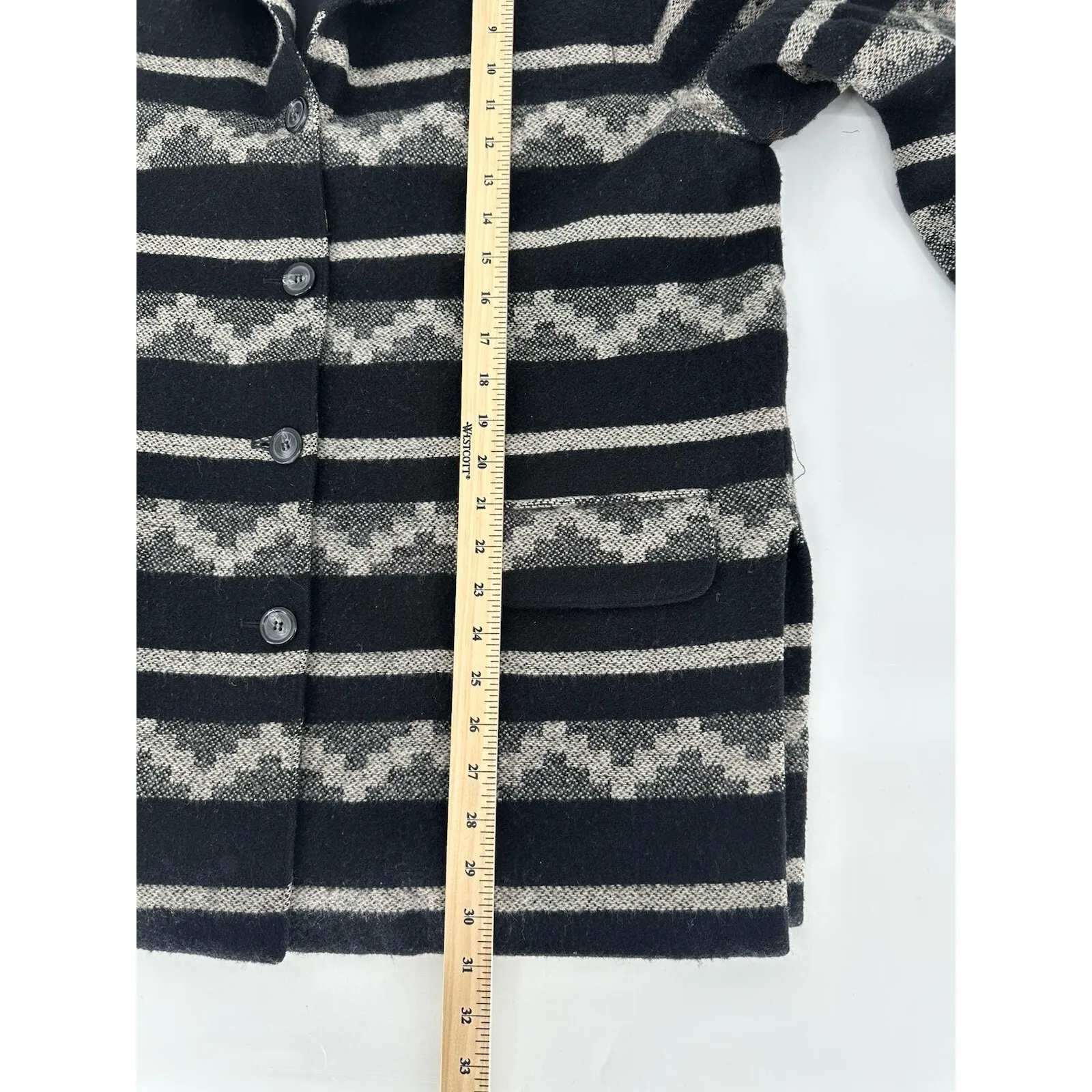 Vintage Jones New York Women's 100% Wool Blazer, Size 16 Aztec Western‎ Pattern - Image 14