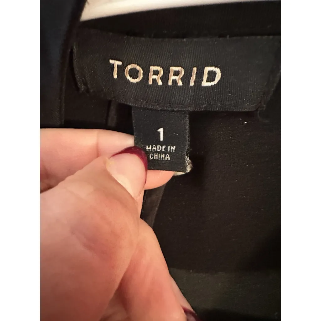 Torrid  Black Lightweight Drape Front Blazer Jacket Ring Plus Size 1X - Image 9