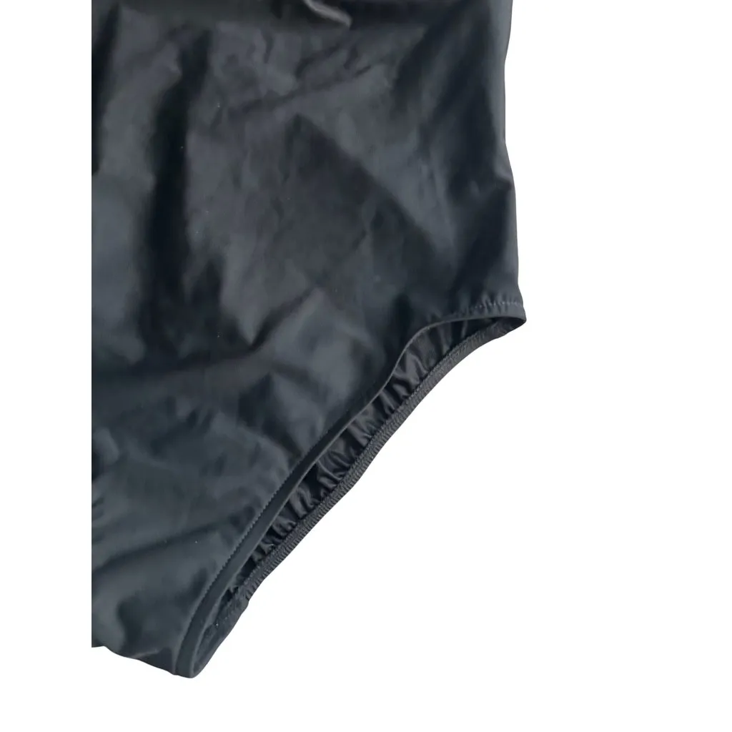 TROPICAL ESCAPE Black Sweetheart Ruched One Piece Bathing Suit Swimsuit Size 14 - Image 3