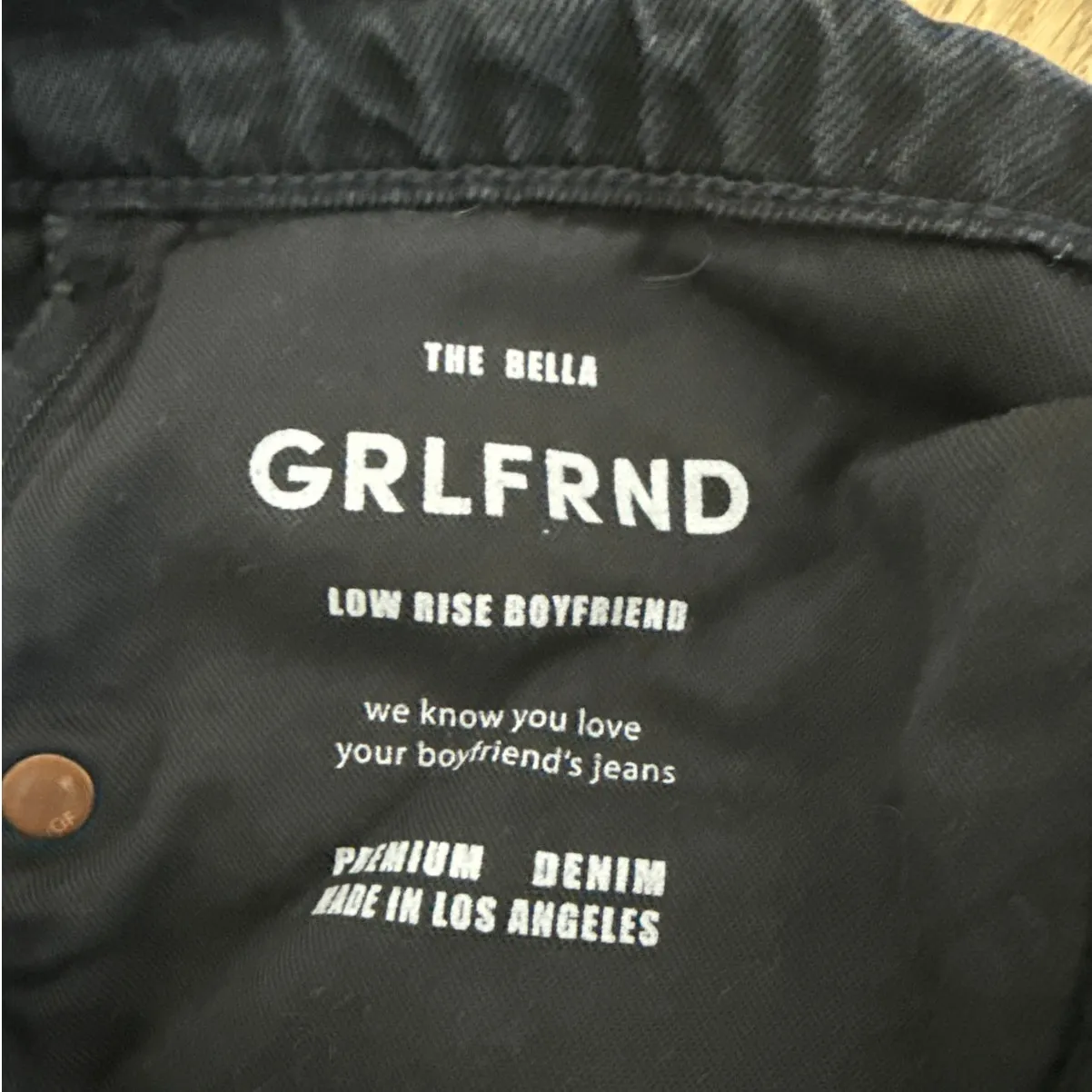 GRLFRND Jeans The Bella Low Rise Boyfriend Size 30 Black - Image 4