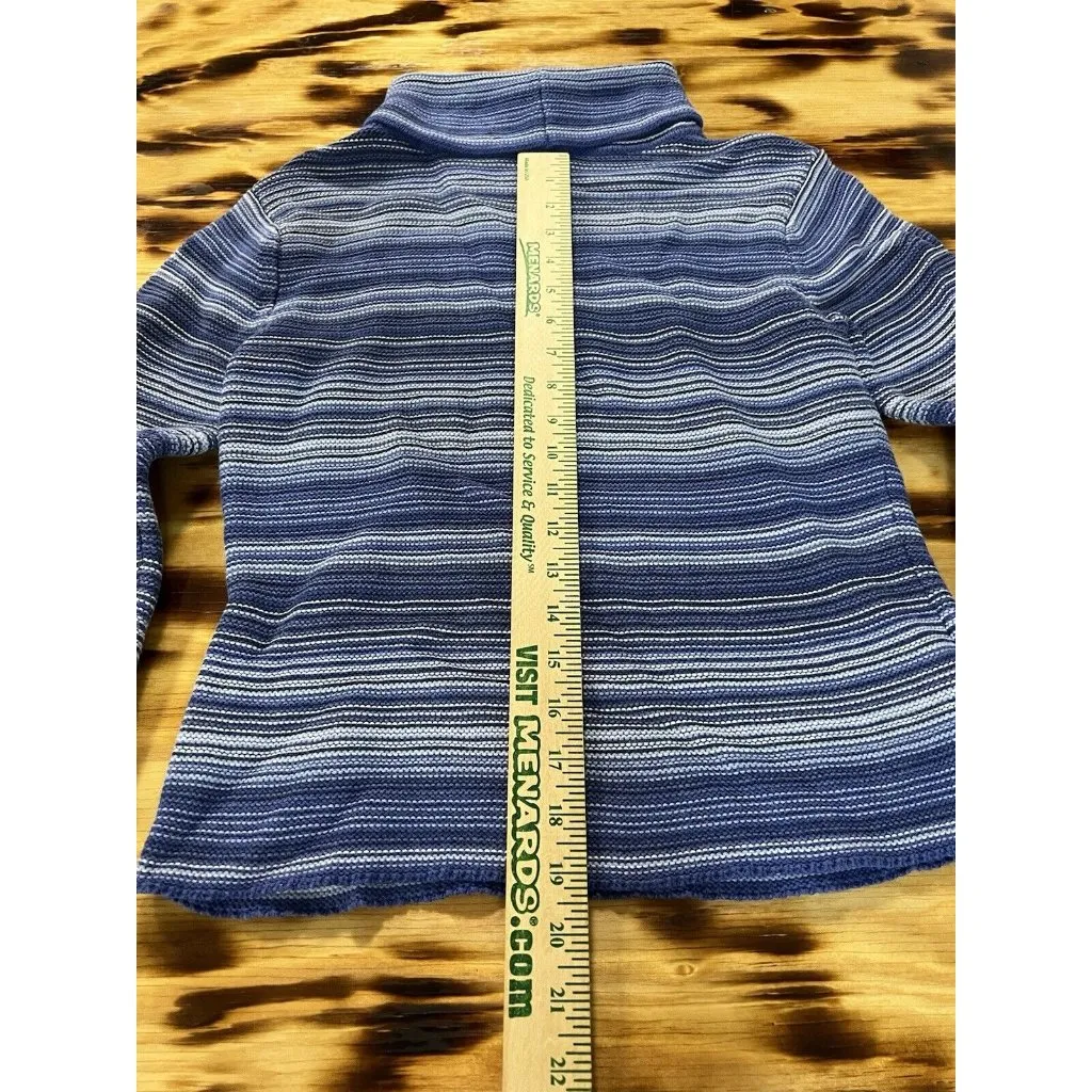 Talbots Womens Ribbed Long Sleeve Sweater Size P Turtleneck‎ Blue Stripes Casual - Image 8