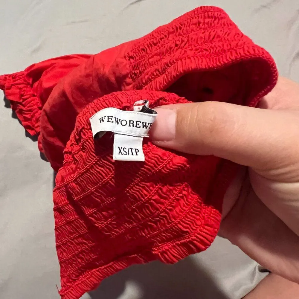 WEWOREWHAT COCO SOLID OBE RUBY RED TOP WOMENS SEXY CROPPED XS - Image 10