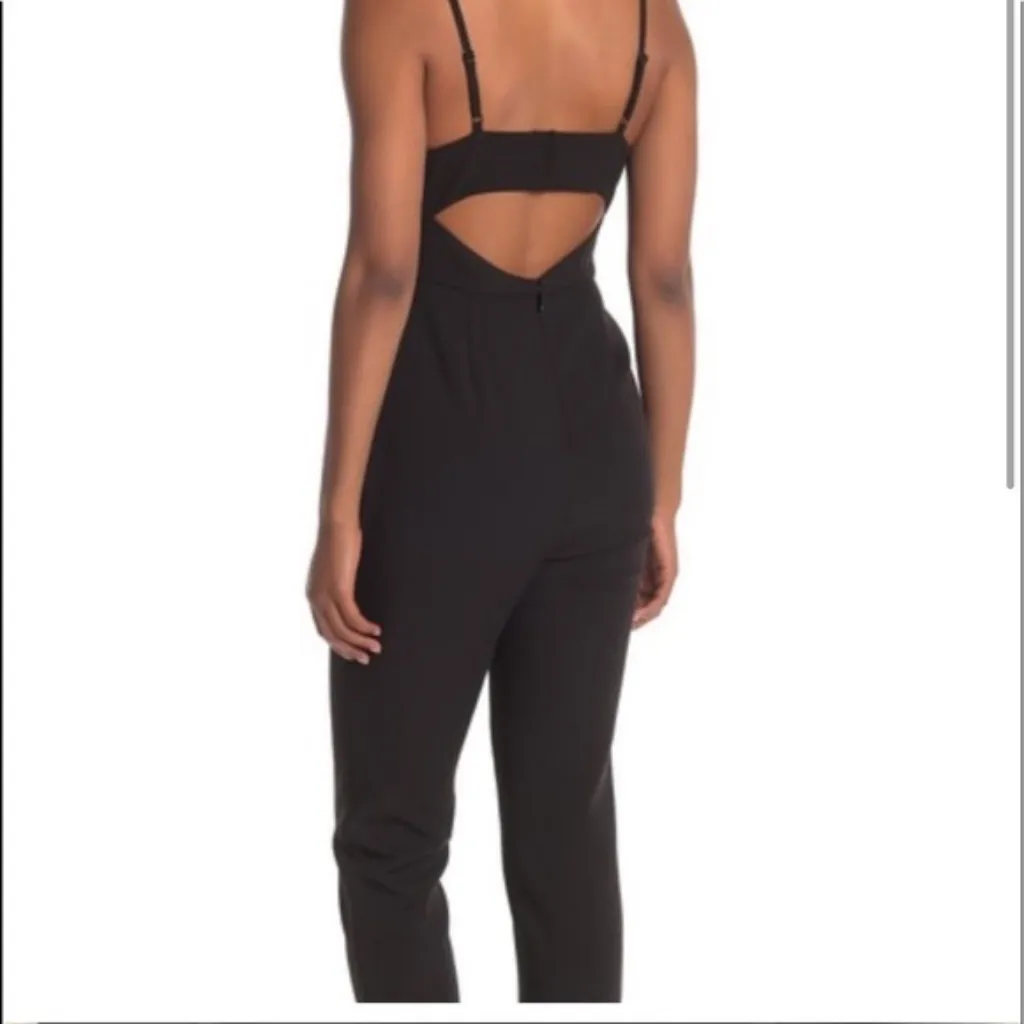 BCBGMaxazria Jumpsuit Women S Black Sweetheart Neck Spaghetti Strap Built In Bra - Image 7