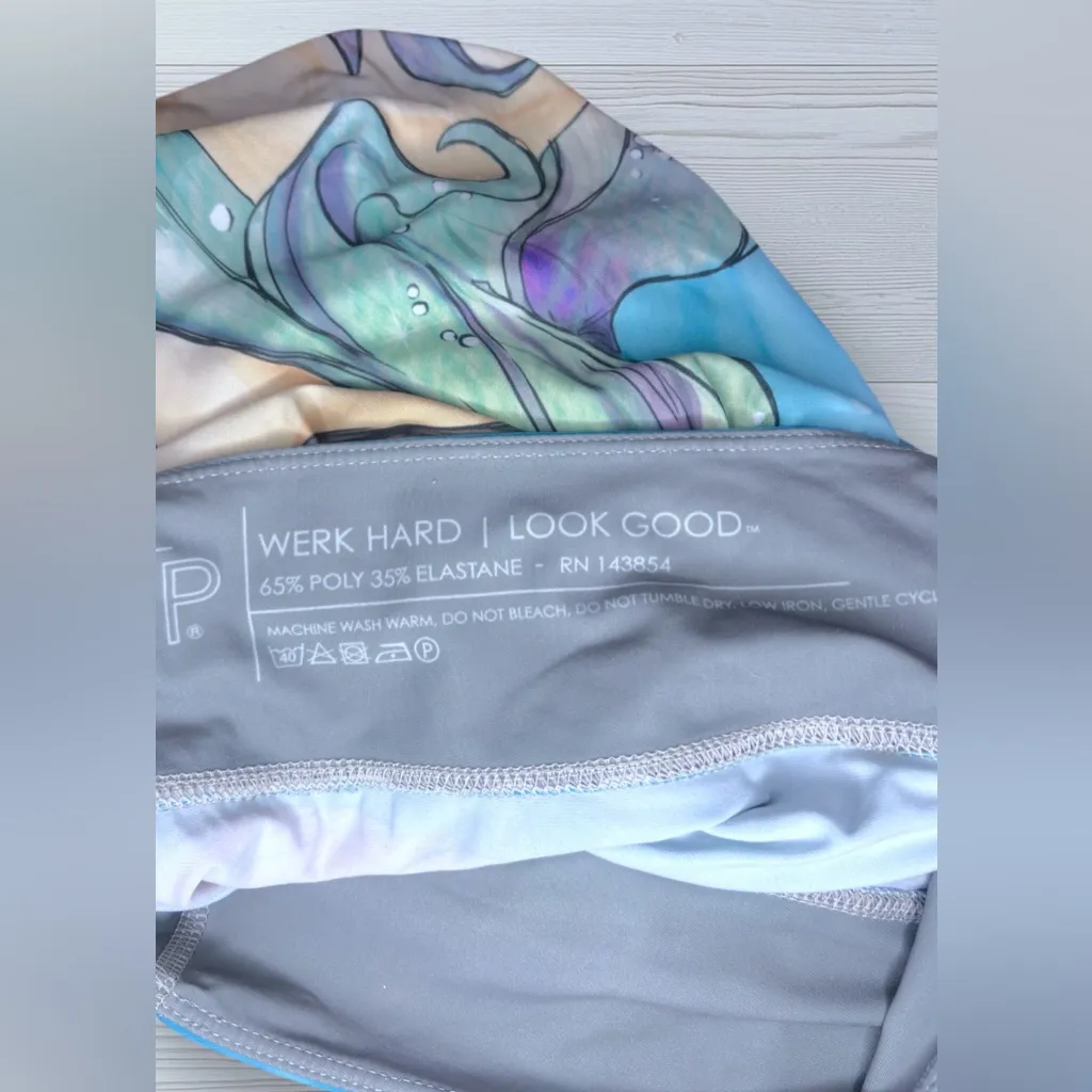 EAGLE ROCK WERKSHOP Women’s Mermaid Multicolor Pastel Italian Fabric Leggings Blue Size XS - Image 8