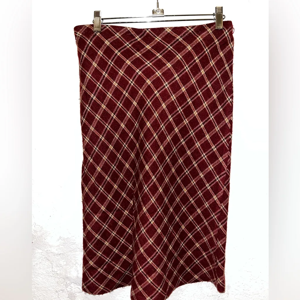 70s Vintage Plaid Midi Skirt | Vintage skirt Vintage Plaid Skirt Modest Janette - Image 2