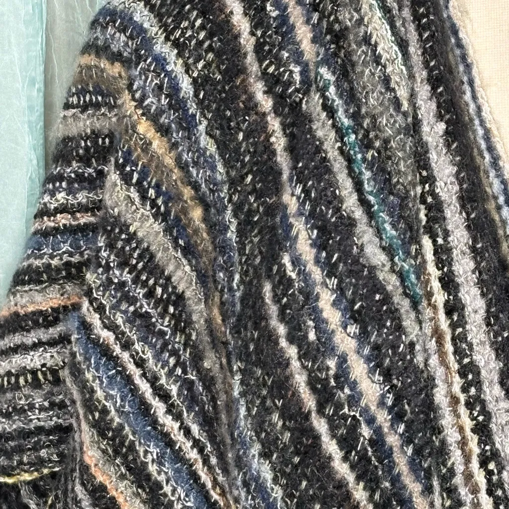 Coco + Carmen Multicolor Striped Sweater Poncho - Image 2