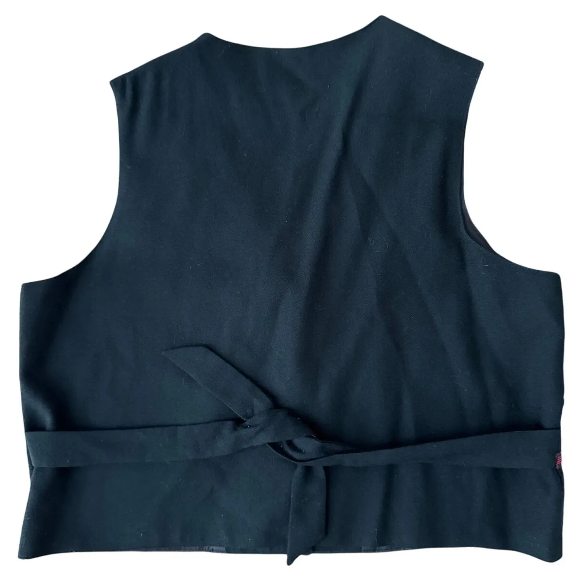 Y2K Eagle's Eye Vest Embroidery Lace black Red tartan Large - Image 2