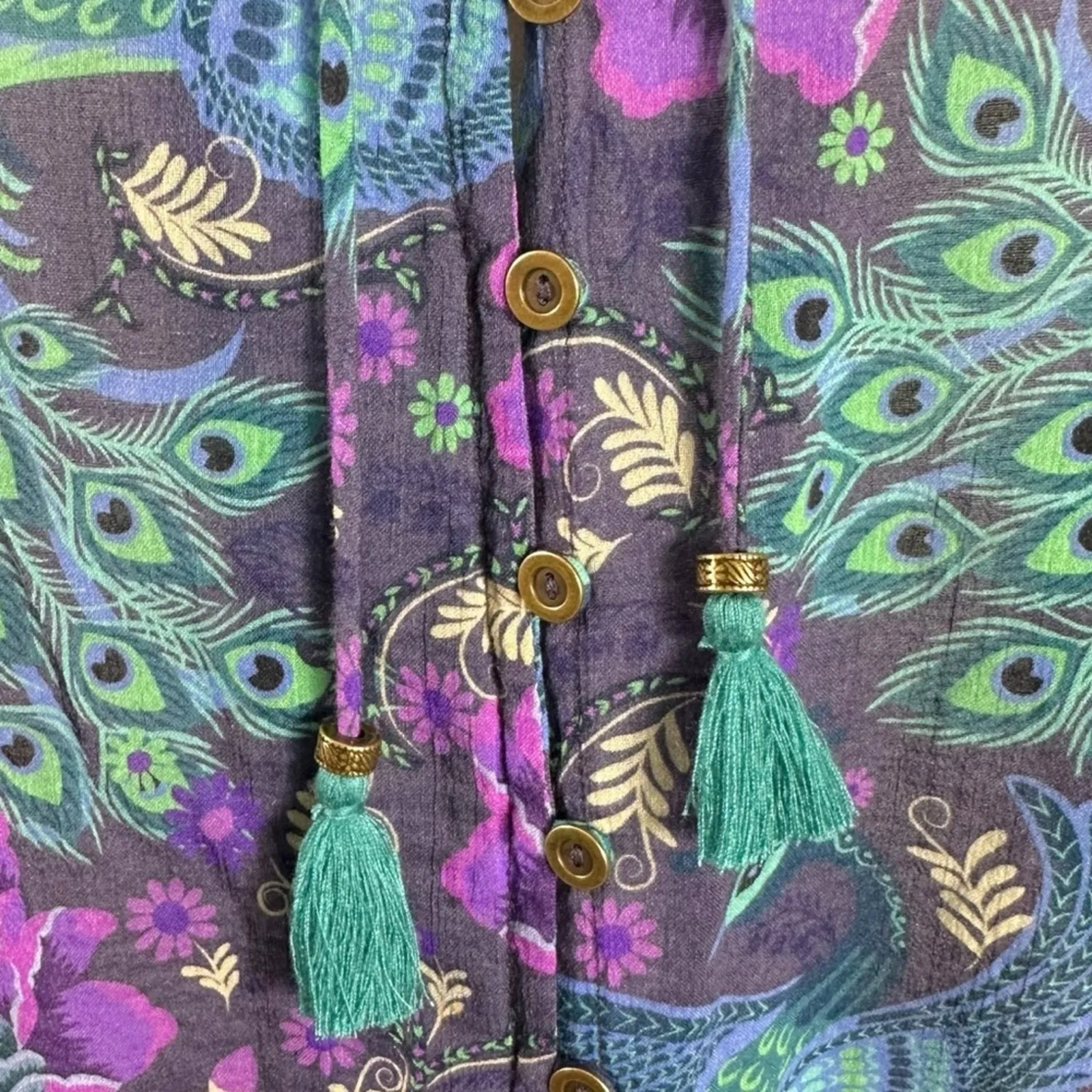 Spell & the Gypsy Bohème Blouse in Baltic Blues Large Bohemian 70s Witchy Blue - Image 11