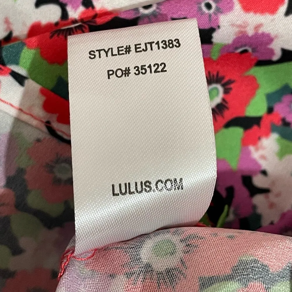 Lulu's Zenia Coral Red Multi Floral Print Cropped Cami Top - Large - Image 11