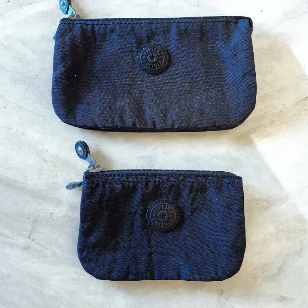 KIPLING 2 Piece Lot Creativity Large and Small Zip Pouches Wallet w/Compartments - Image 2
