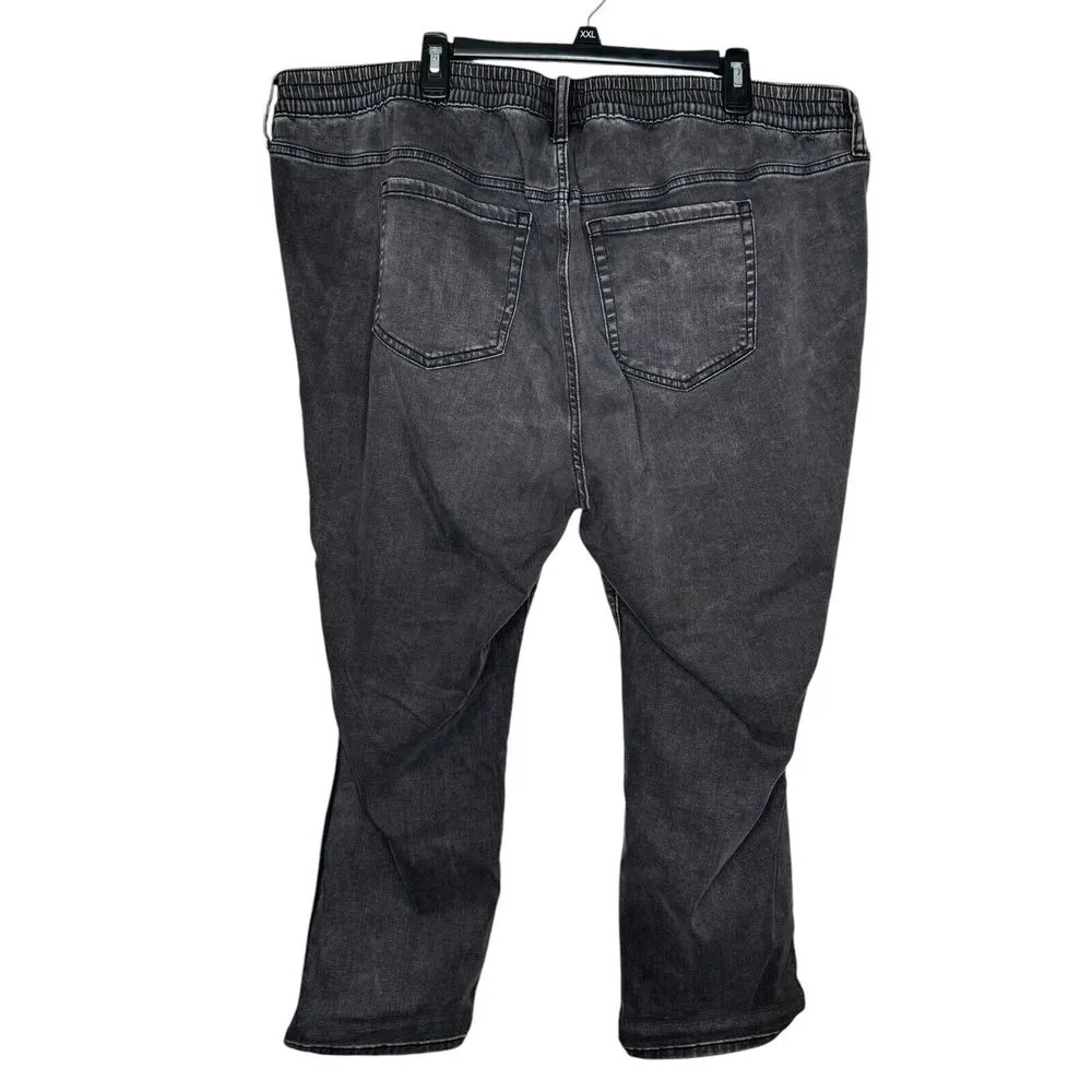 Torrid Women's Jeans Black Piping Elastic Waist High-Rise Straight‎ Leg Denim 35 - Image 6