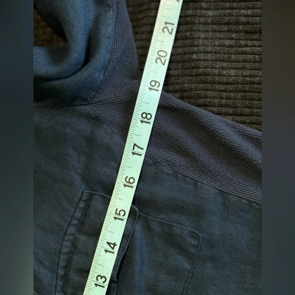 INC International Concepts Navy Gemstone Button Up Long Sleeve Shirt Size S Blue - Image 8