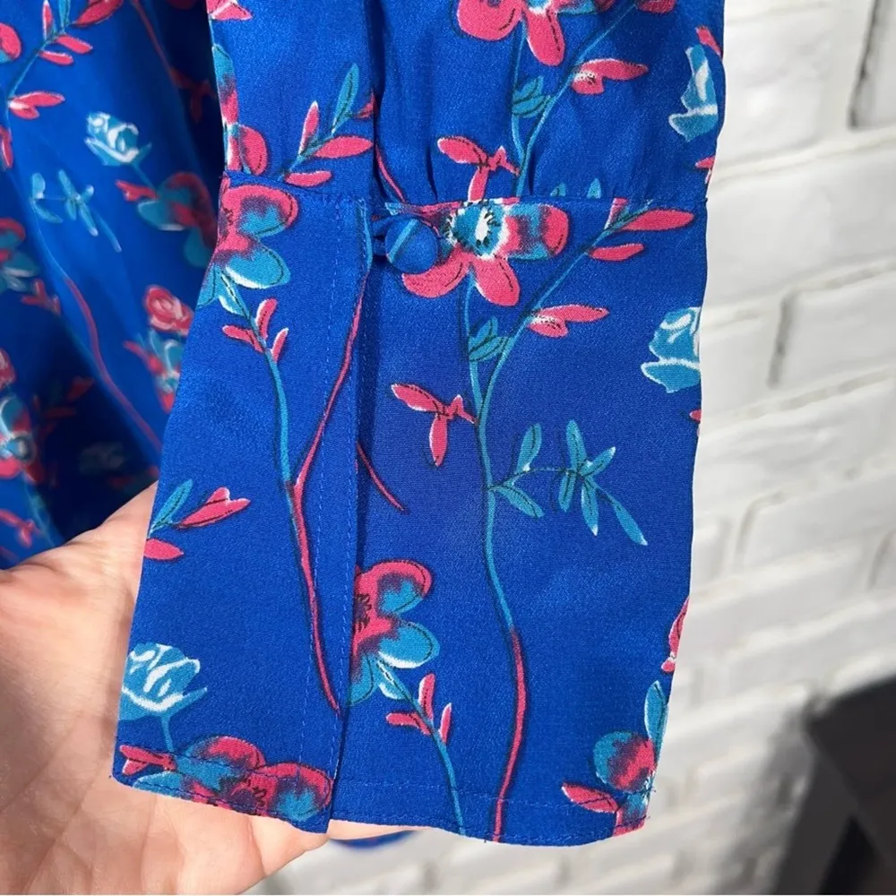 Thakoon 100% Silk Floral Long Sleeve Button Down Dress SAMPLE Size 4 - Image 4