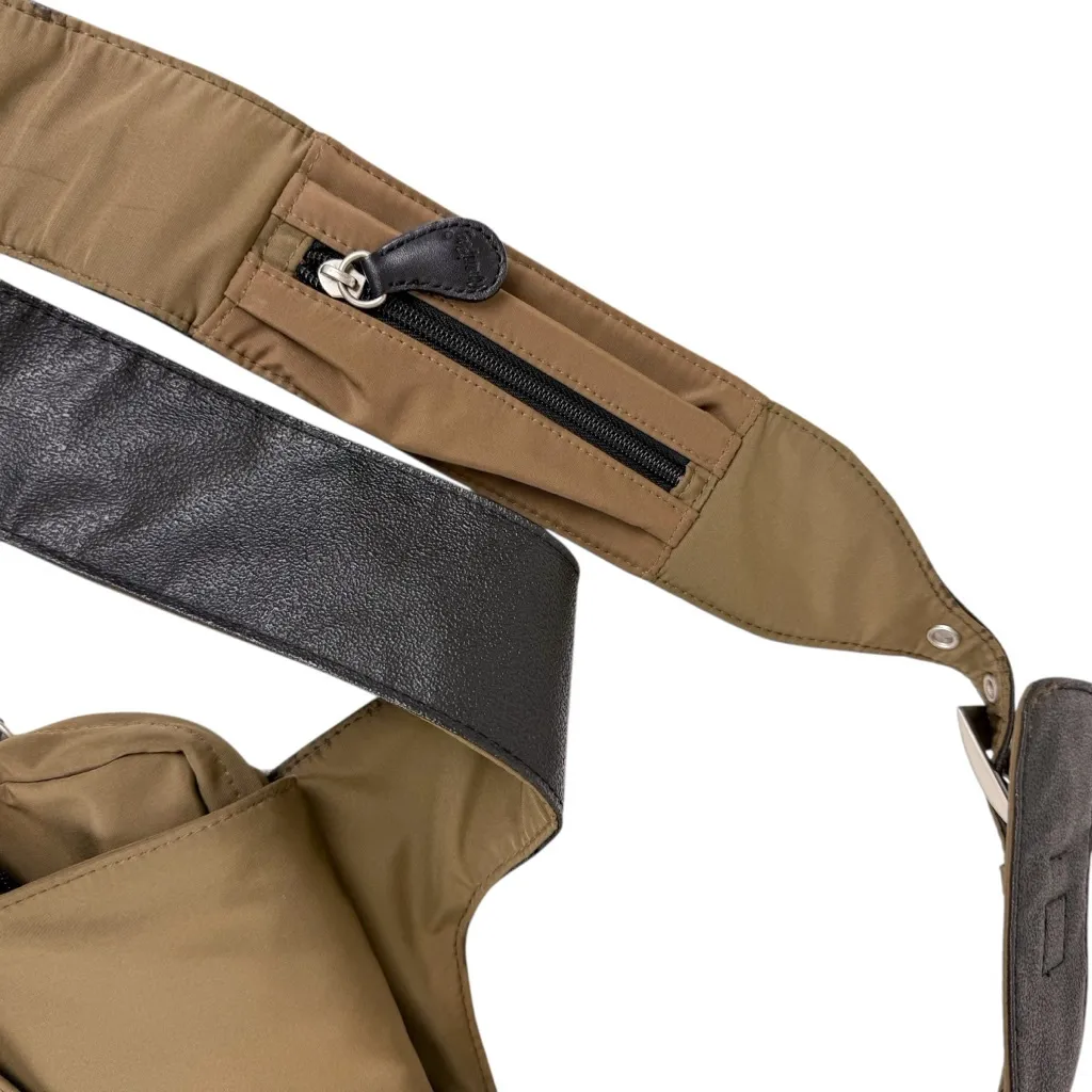 Ameribag New Yorker Messenger Crossbody Travel Bag Taupe Brown Tan - Image 3